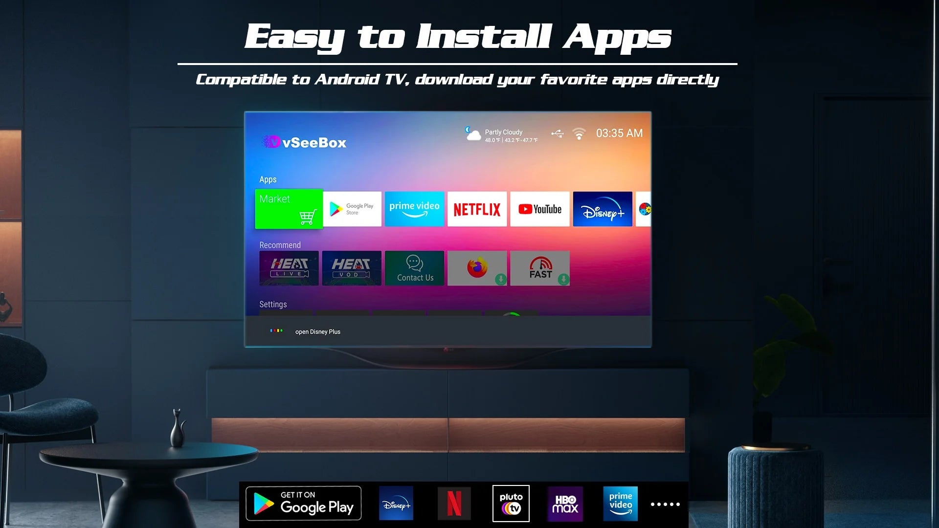 Android 10 V2 Pro Bundle with Voice Control Remote, 8K HDMI Cable, 64GB TF Card, 64GB USB Drive, WiFi Extender, Backlit Keyboard, 4GB RAM, 32GB Storage F18221