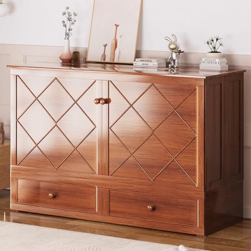 Queen Cabinet Cube Chest Bed with Tri-fold Mattress Y422