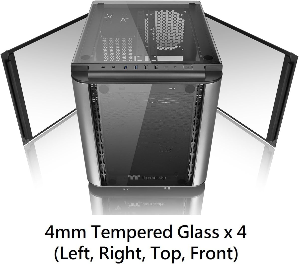 Black ATX Mid Tower Computer Case with 3 120mm ARGB Fans U352