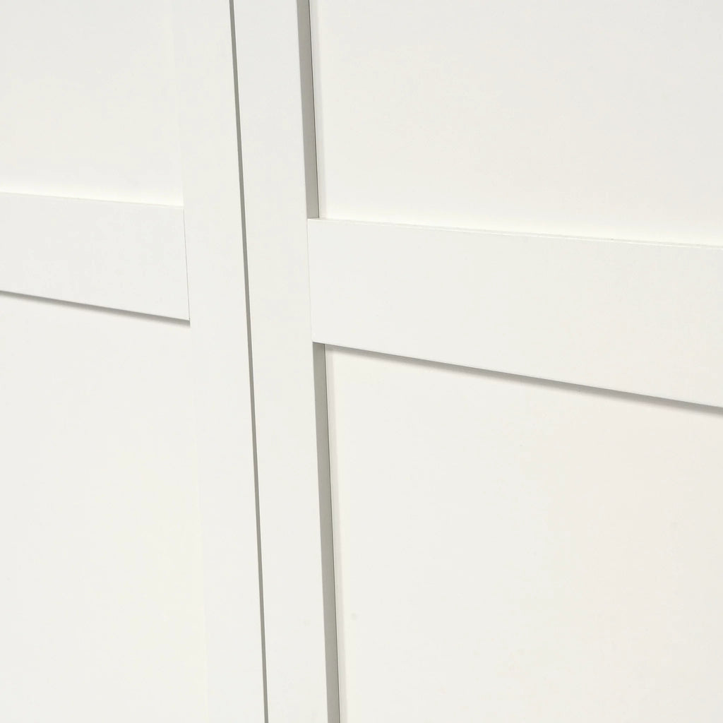 White 4-Shelf Wood Storage Cabinet U7682