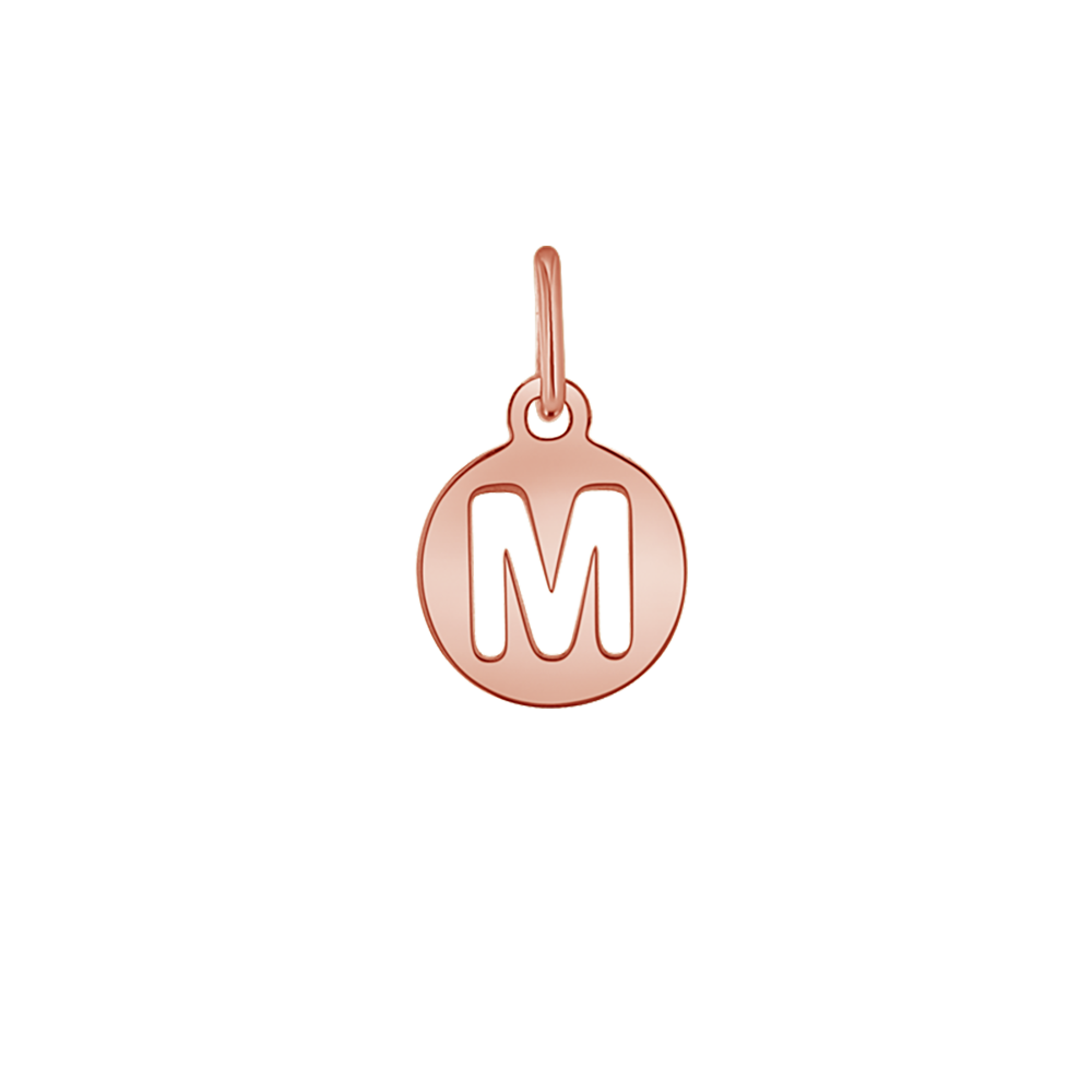 Cut-Out Round Letter Initial Charm W6200