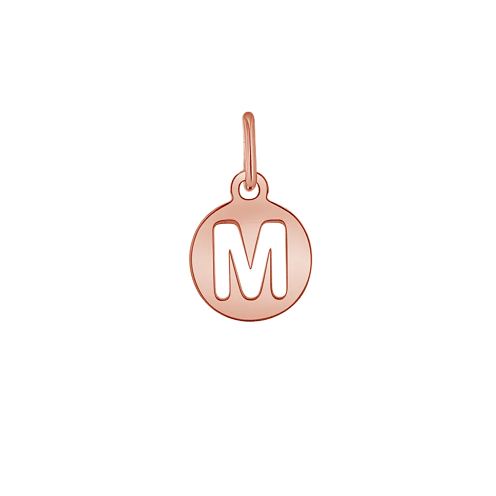 Kids Cut-Out Round Initial Letter Charm Z72928