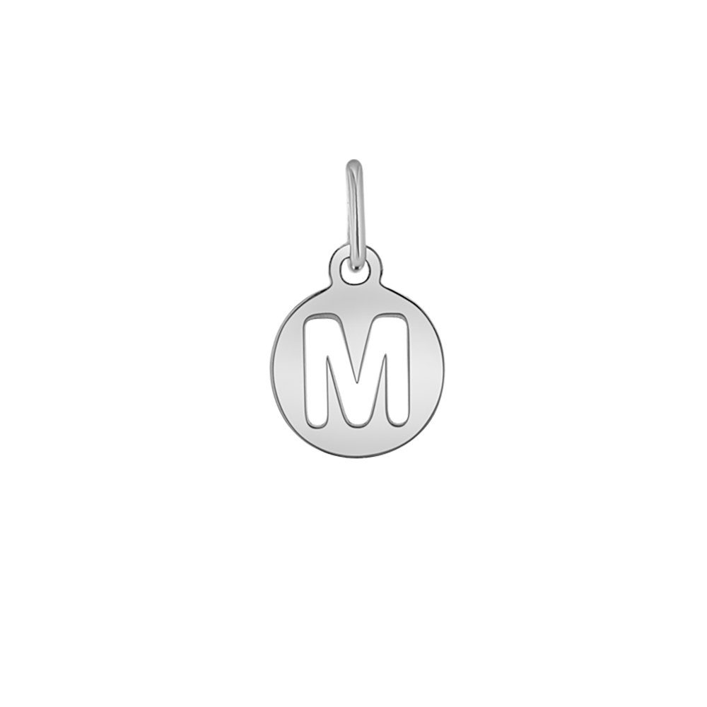 Cut-Out Round Letter Initial Charm W6200