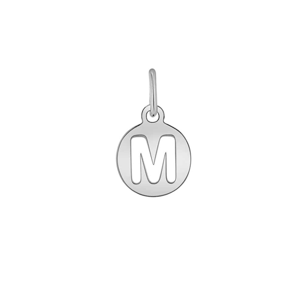 Kids Cut-Out Round Initial Letter Charm Z72928