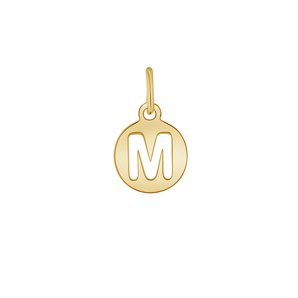 Cut-Out Round Letter Initial Charm W6200