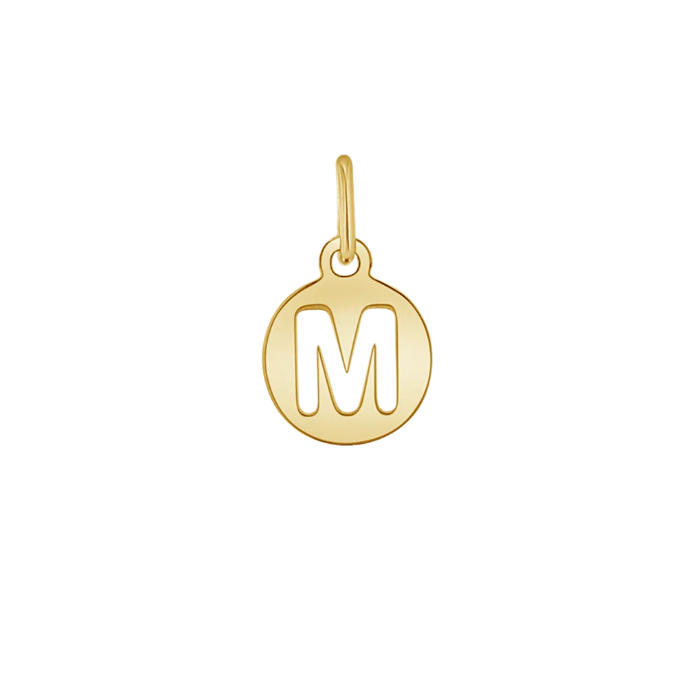 Kids Cut-Out Round Initial Letter Charm Z72928