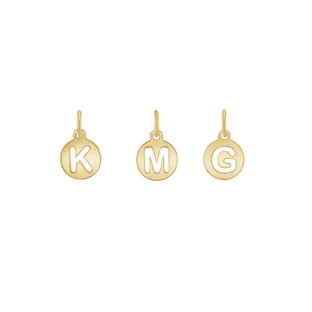 Cut-Out Round Letter Initial Charm W6200