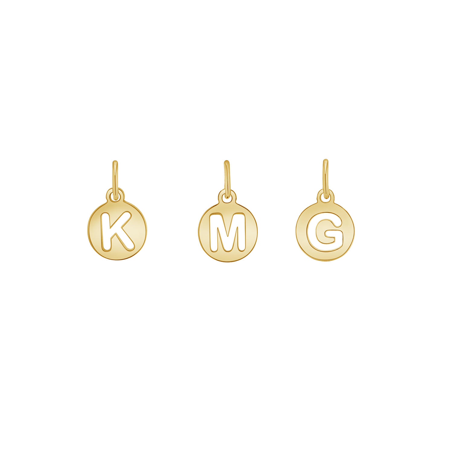 Cut-Out Round Letter Initial Charm W6200