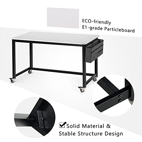 55" Rolling Computer Desk with 4 Wheels L2972