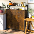 Dual Tilt Out Trash Cabinet with 2 Drawers and Shelf S883725