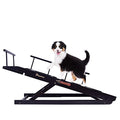 48" Adjustable Pet Ramp with Safety Side Rails and Non Slip Traction Mat (Black) V224