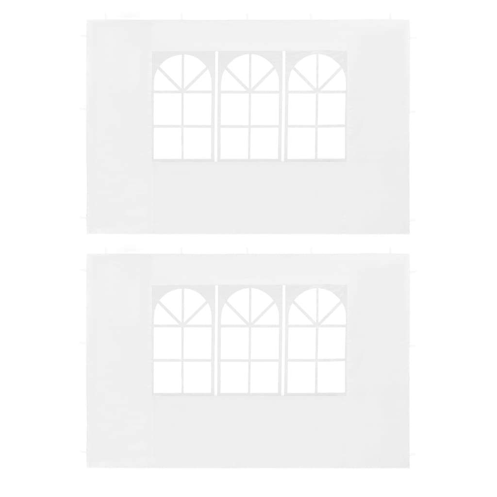 Party Tent Sidewall 2 pcs with Window PE White E45462