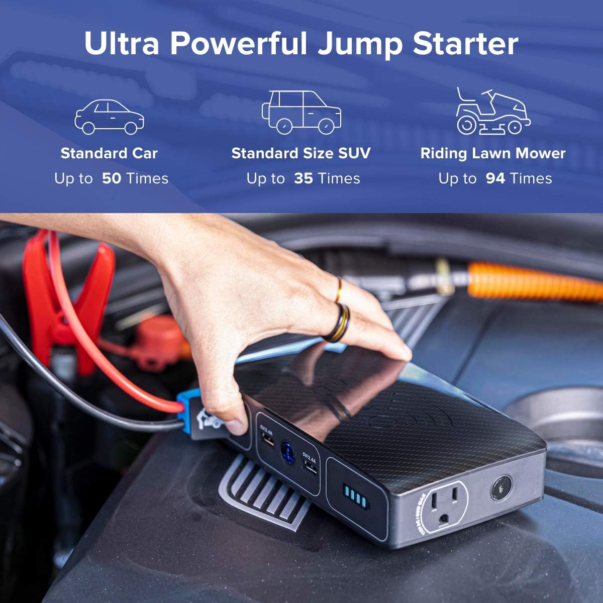 Rose Gold Portable Laptop Power Bank with AC Outlet and Car Charger R3241