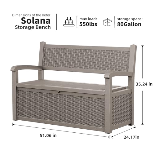 Waterproof Resin Storage Bench P531