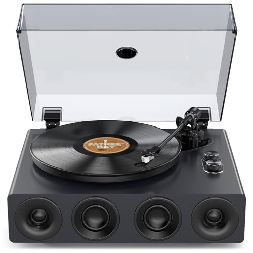 Piano Lacquer Grey Belt Drive 2-Speed Turntable with Built in Speakers C724