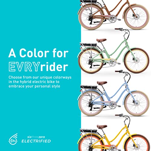 EVRYjourney Women's Electric Bike, Step-Through Touring Hybrid eBike, 250/500 Watt Motor, 26" Bicycle D768