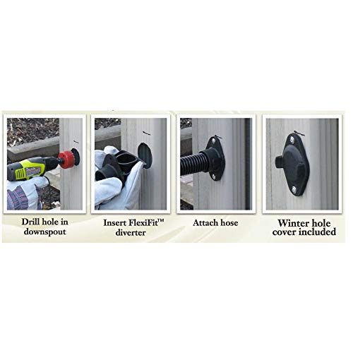 50 Gallon Black Rain Barrel with Diverter Kit J2697