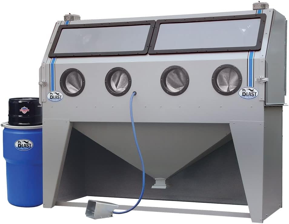 Sandblast Sandblasting Cabinet with HEPA Vacuum, 72" W x 28" D x 28" H Work Area T536408