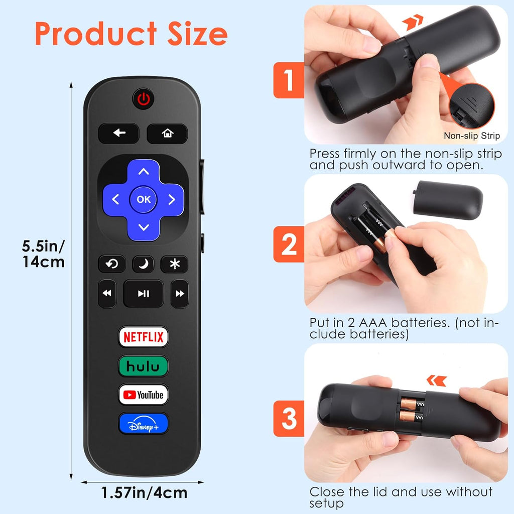 2 Pack Universal Infrared Remote Control for Roku TV K191