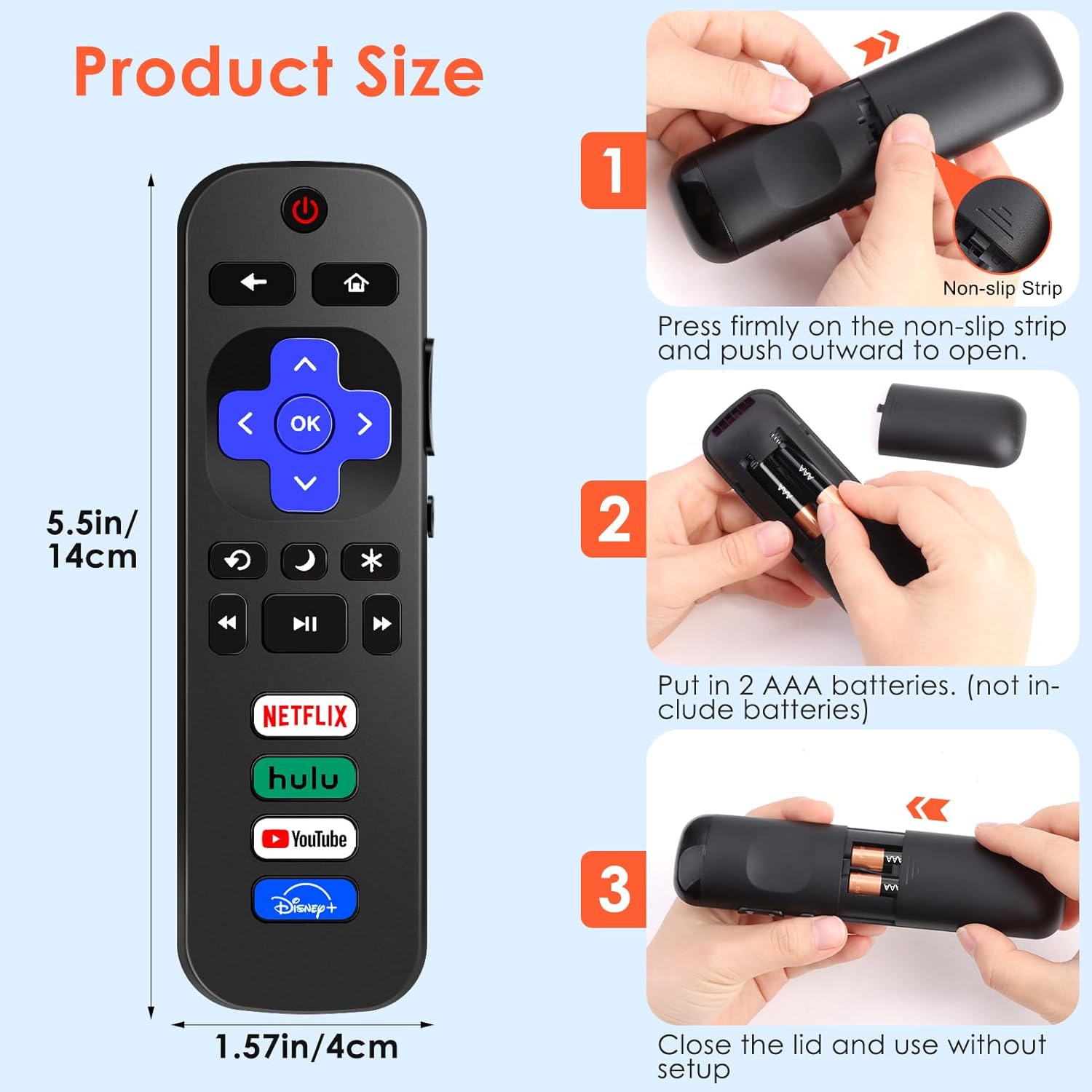 2 Pack Universal Infrared Remote Control for Roku TV K191