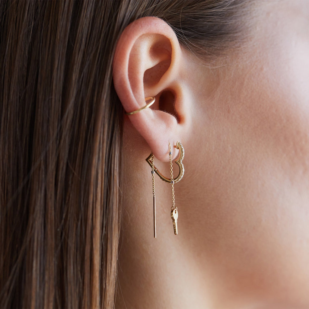 Diamond Heart Hoops U3024