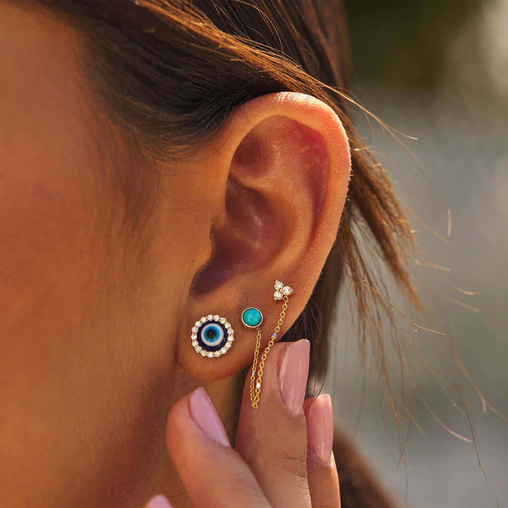 Evil Eye Diamond Stud Earrings M47453