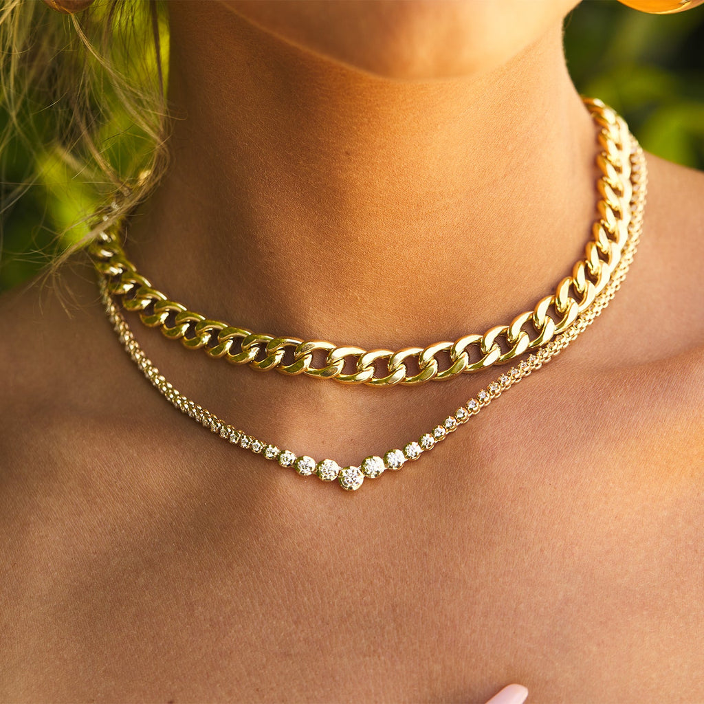 Graduated Diamond Tennis Necklace K878