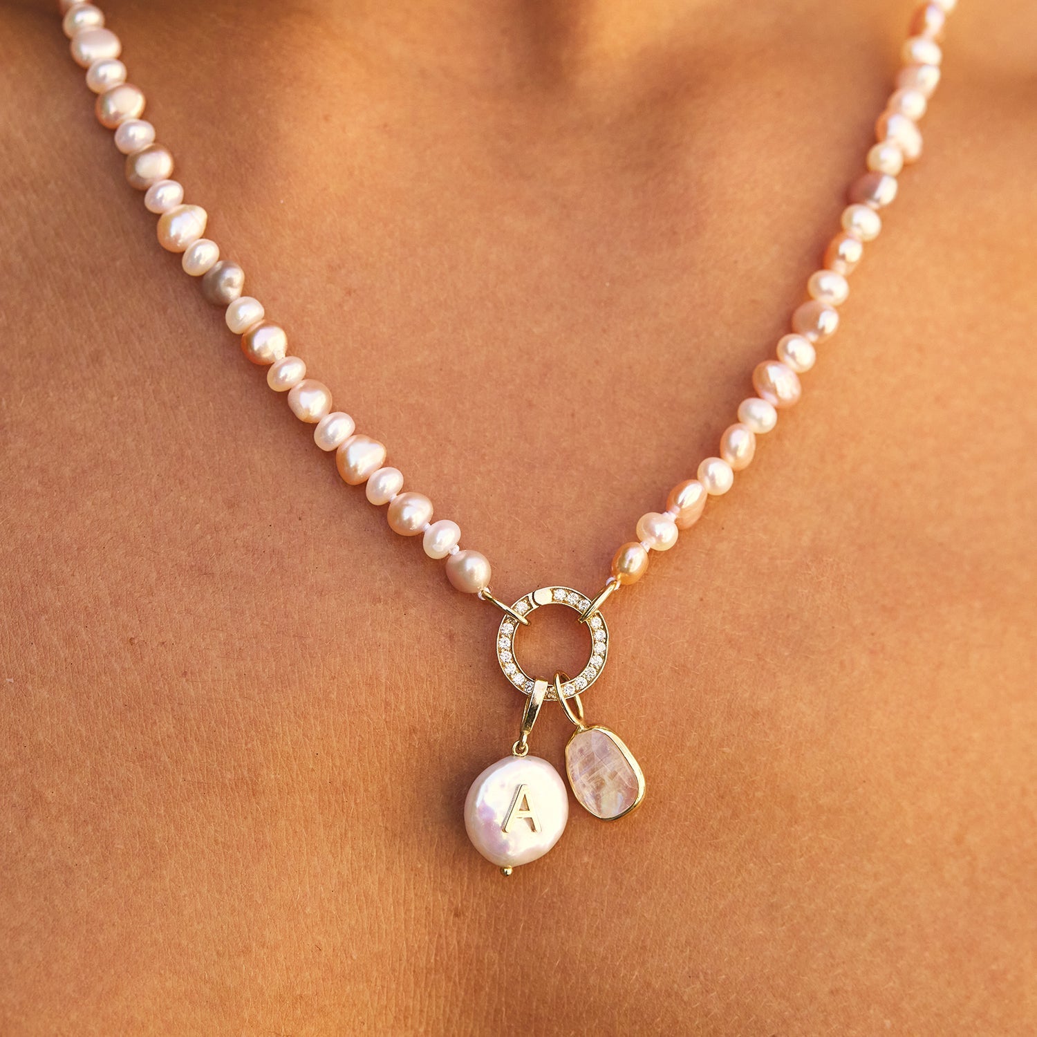 Pearl Initial Charm D562