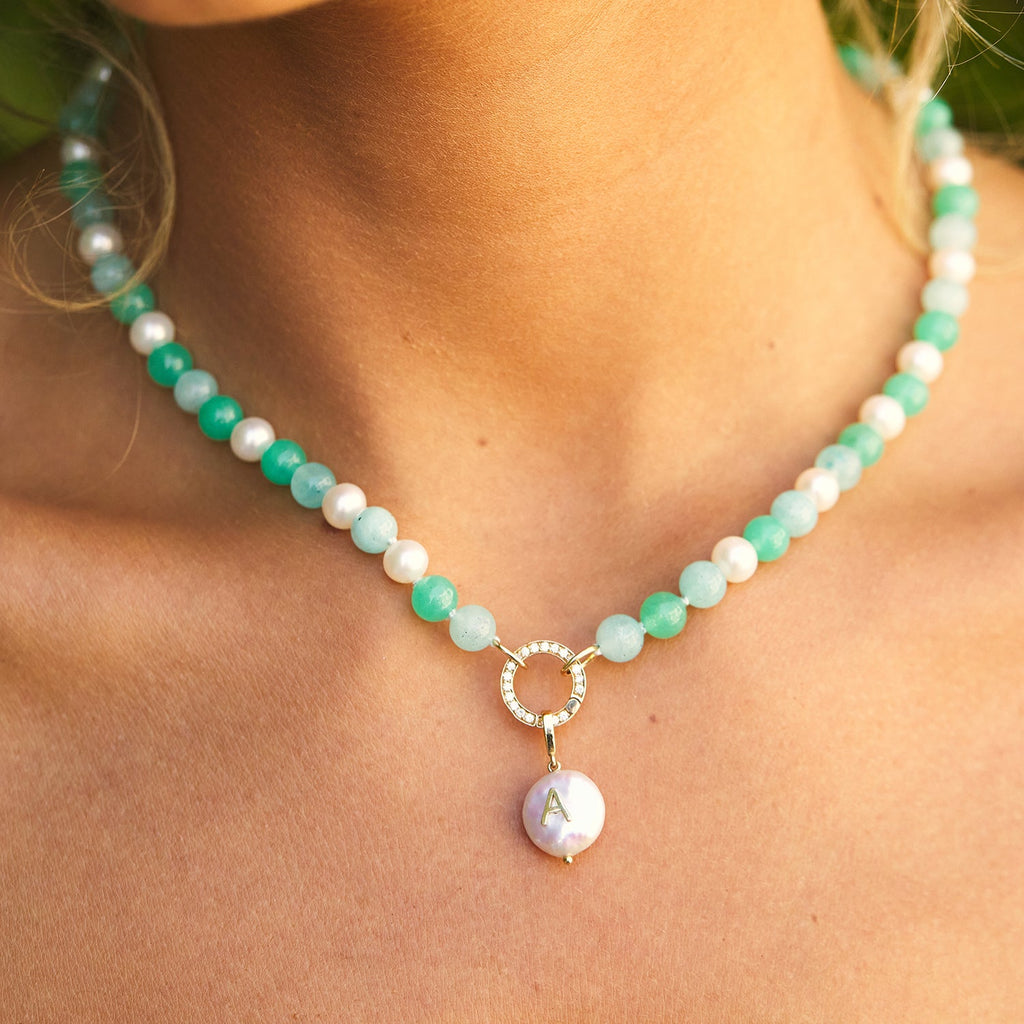 Pearl Initial Charm D562