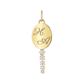 Tapered Diamond Key Charm B5579