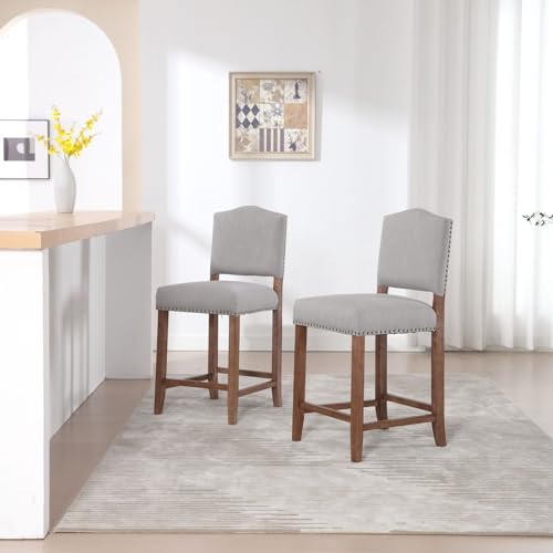 Faux Leather White 26 Inch Counter Height Bar Stools Set of 4 with Backs K264