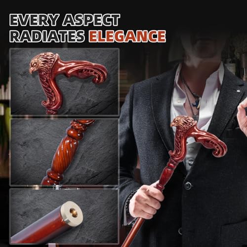 Handmade Wooden Walking Cane with Detachable Eagle Handle M11453