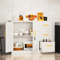 Large Metal Sideboard Buffet Cabinet with 2 Doors and 3 Drawers P536165