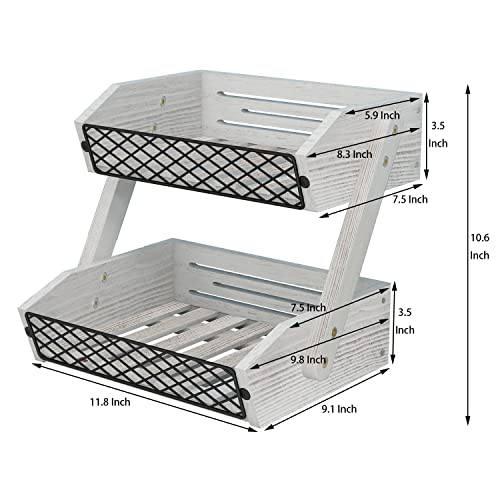 2 Tier Wooden Fruit Basket V579595