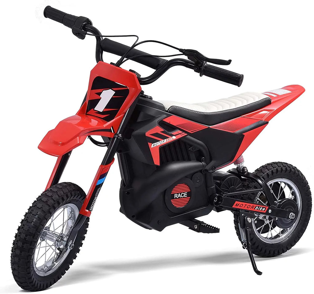 24V Kids Electric Dirt Bike with Rubber Tire, Suspension & Leather Seat C713