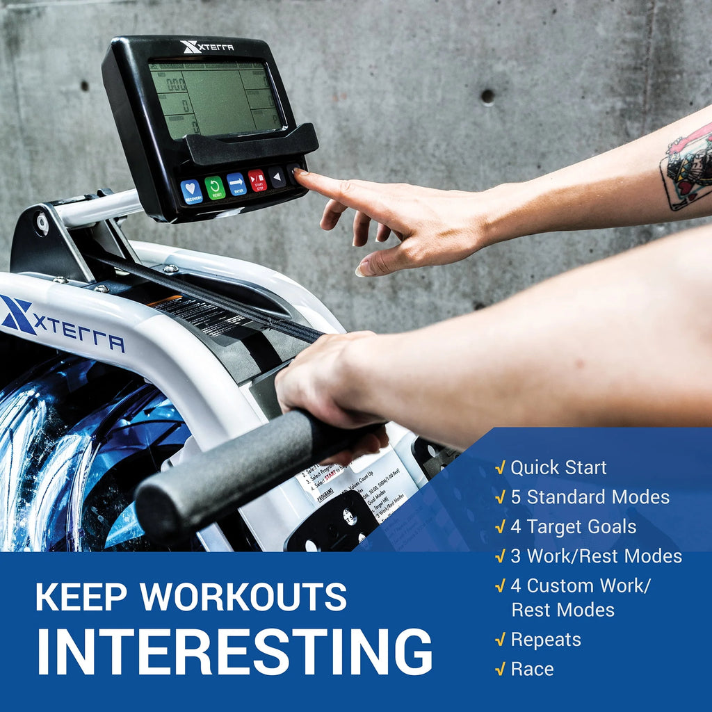 Water Rowing Machine with 6 Resistance Levels and LCD Display B379876