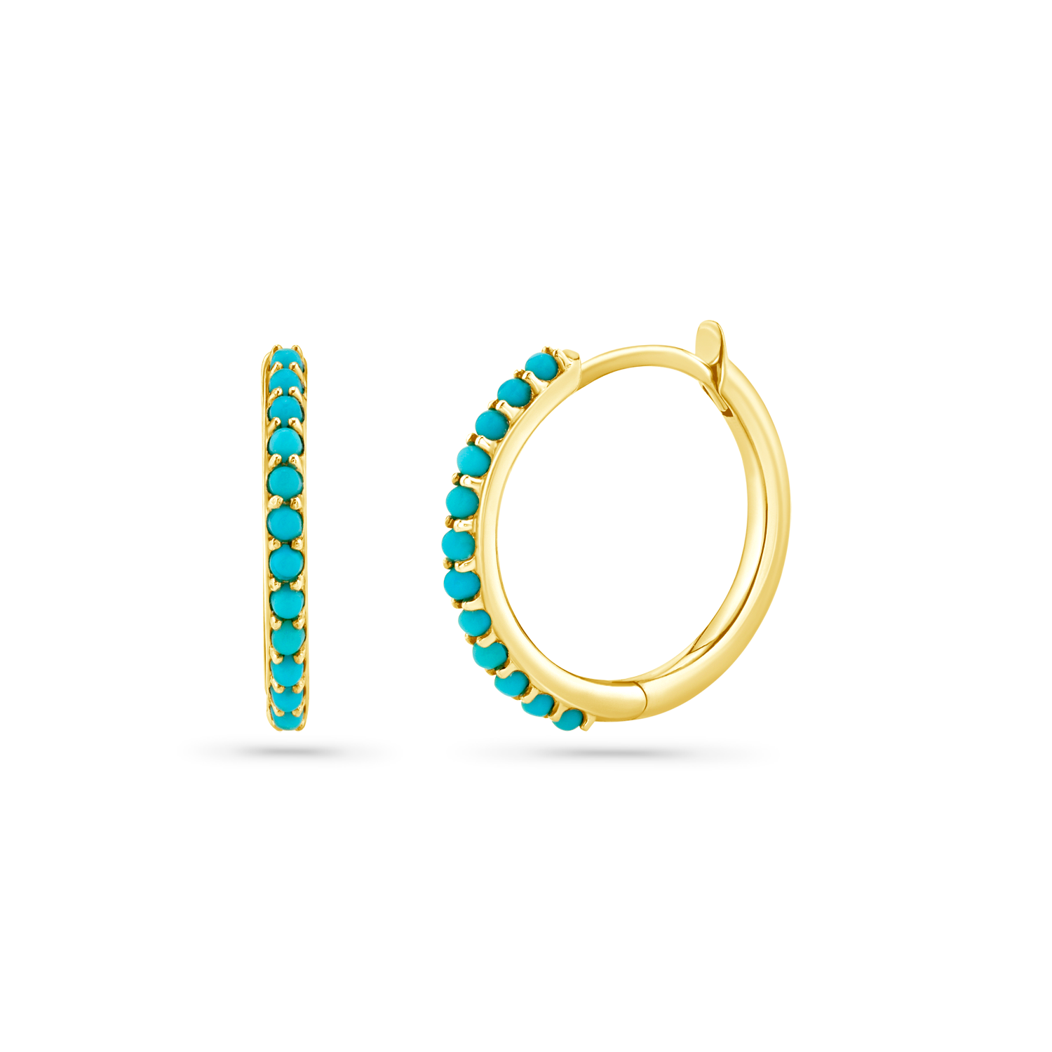 Turquoise Huggie Hoop Earrings O74547