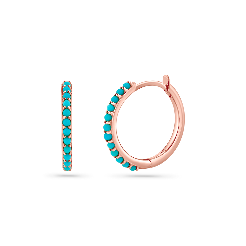 Turquoise Huggie Hoop Earrings O74547