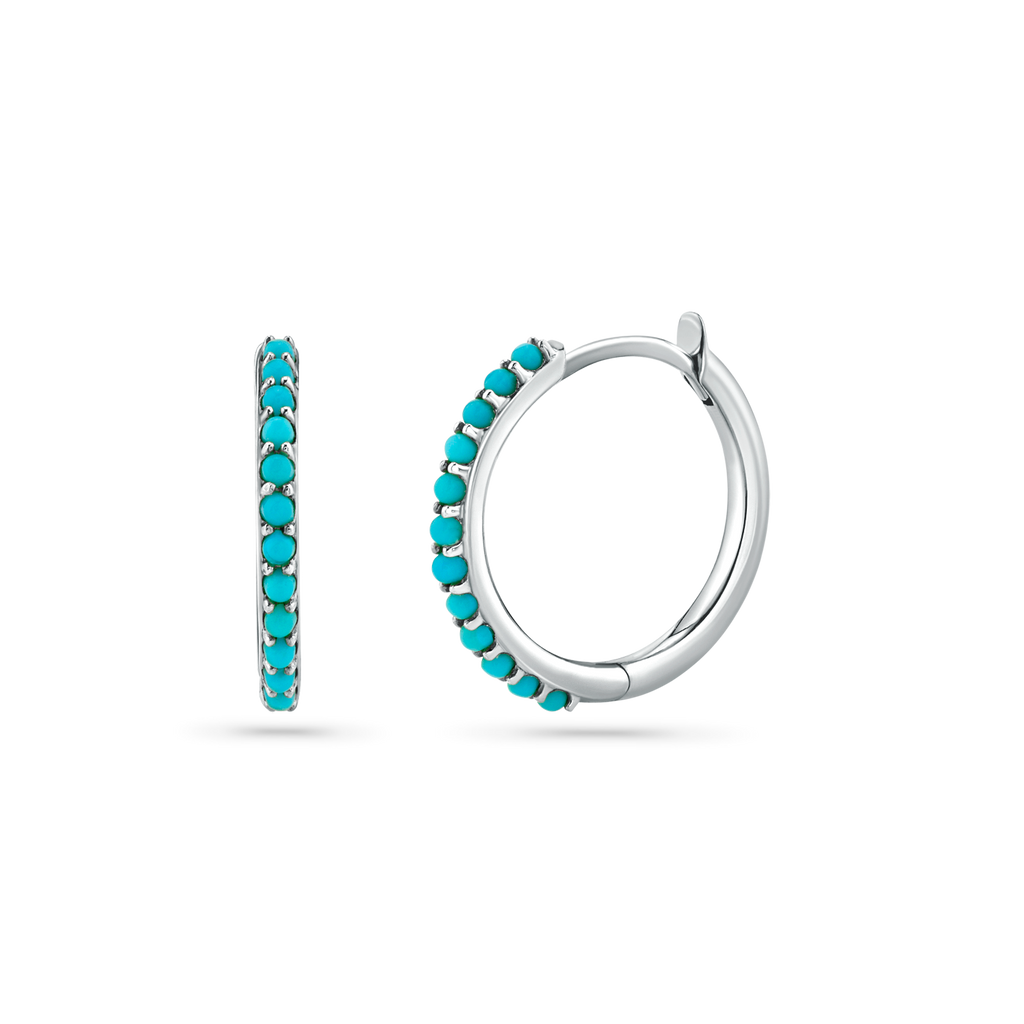 Turquoise Huggie Hoop Earrings O74547