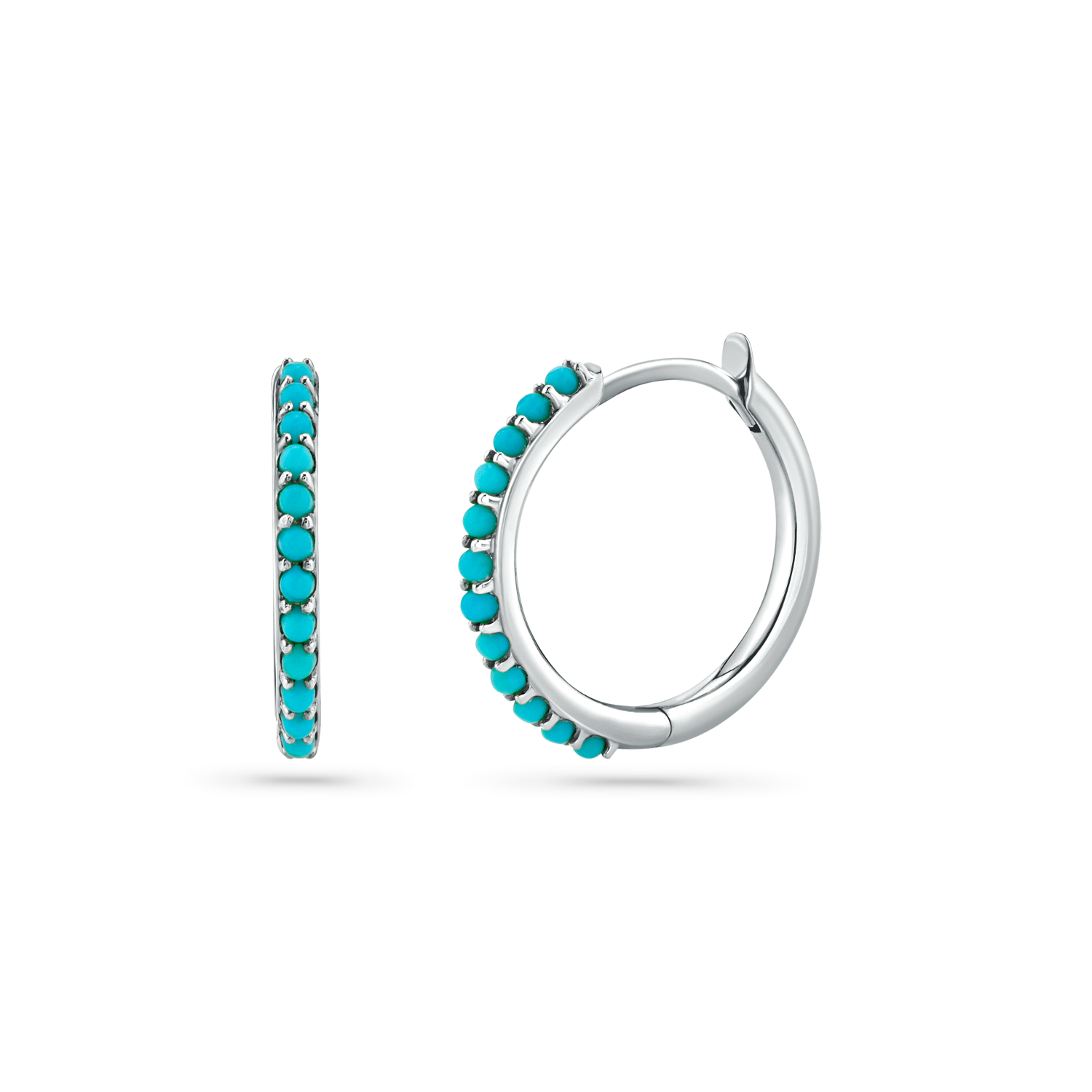 Turquoise Huggie Hoop Earrings O74547
