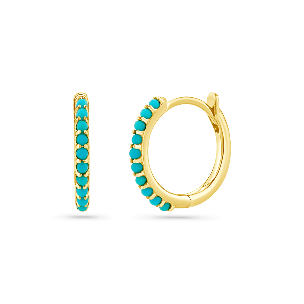 Turquoise Huggie Hoop Earrings O74547
