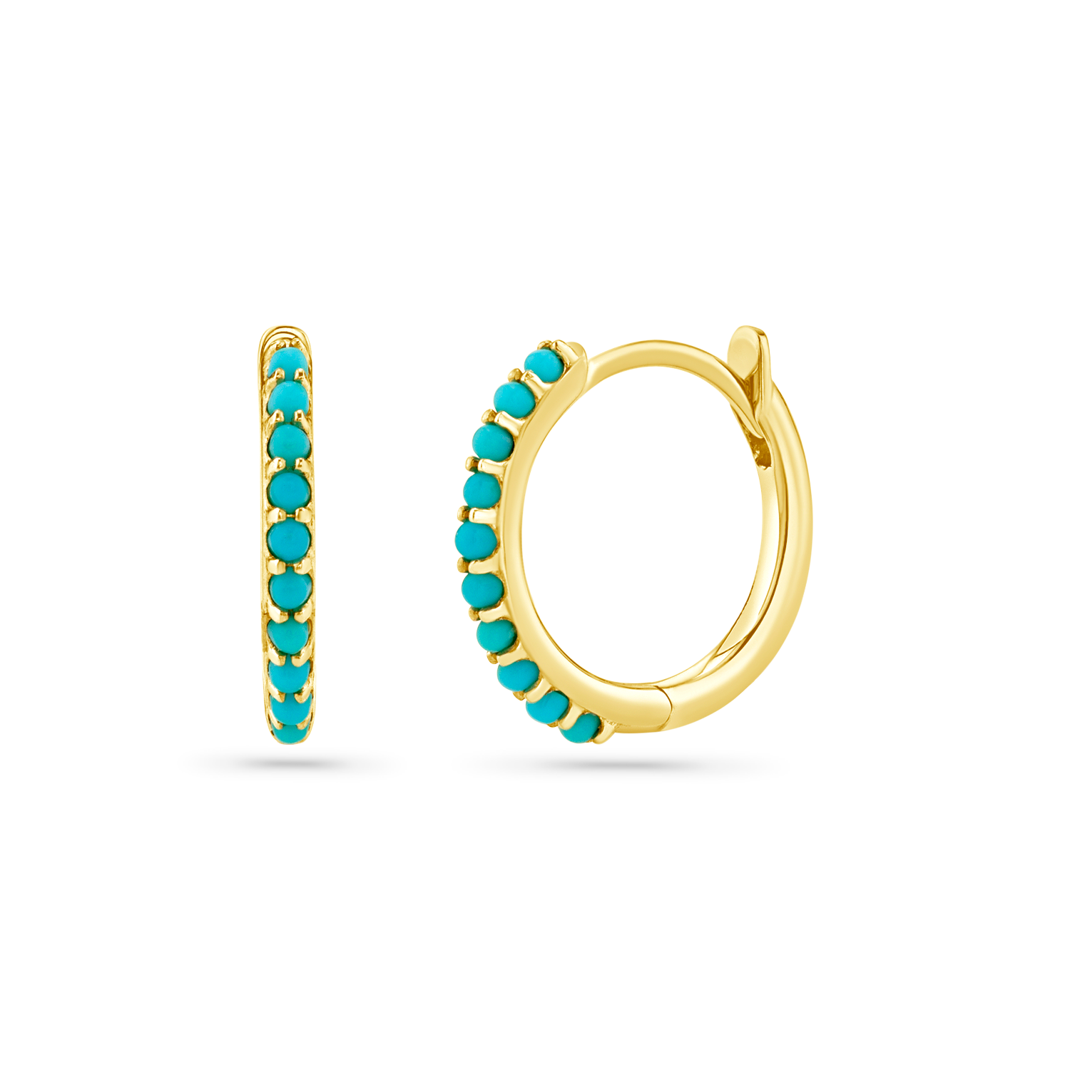Turquoise Huggie Hoop Earrings O74547