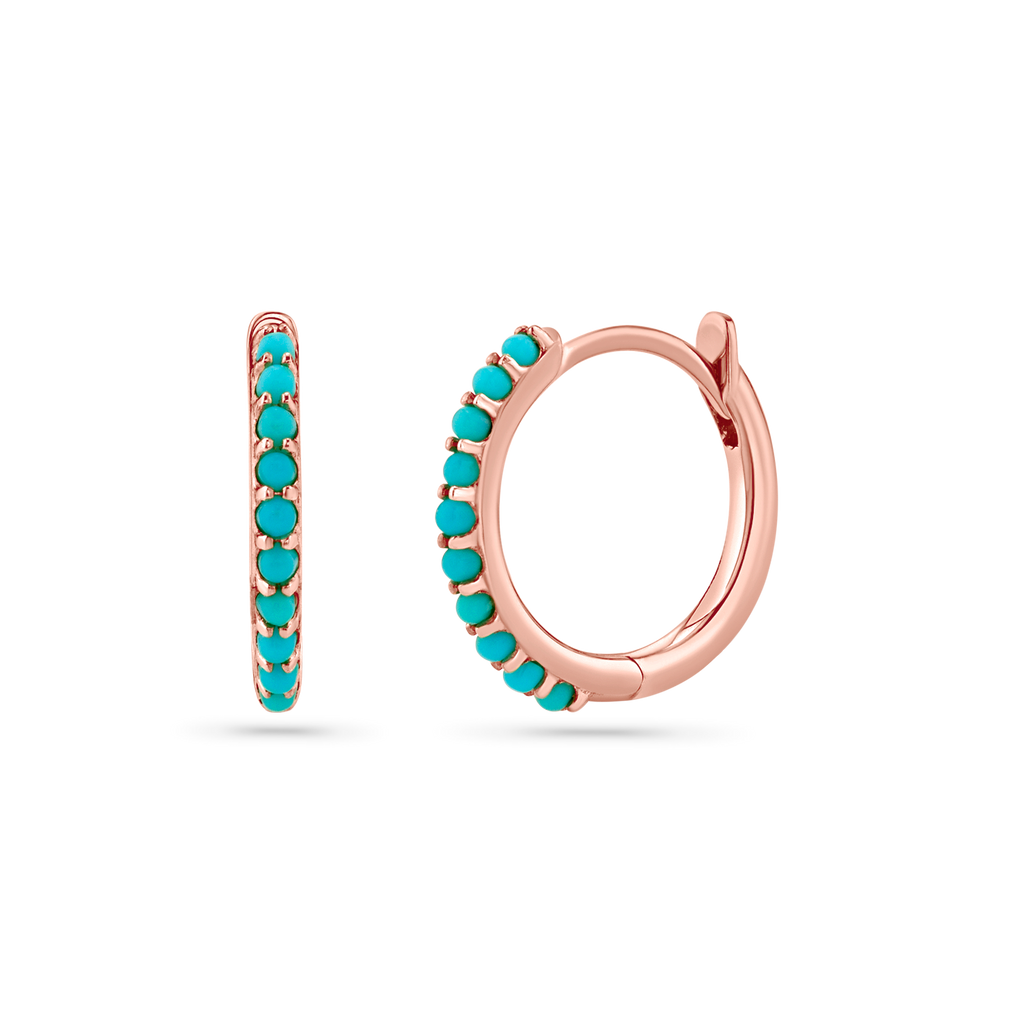 Turquoise Huggie Hoop Earrings O74547