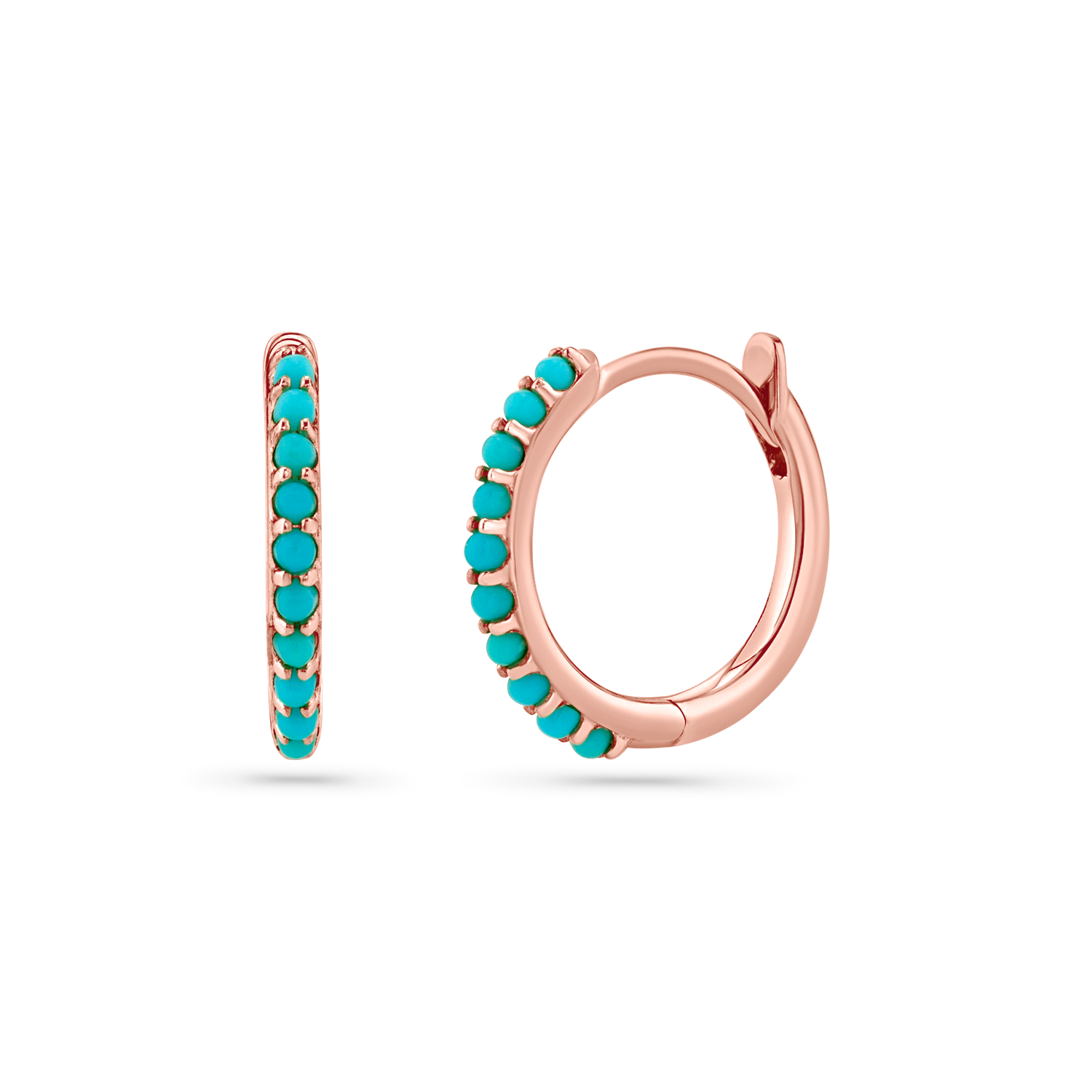 Turquoise Huggie Hoop Earrings O74547