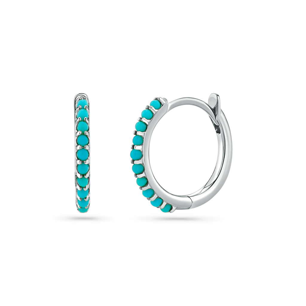 Turquoise Huggie Hoop Earrings O74547