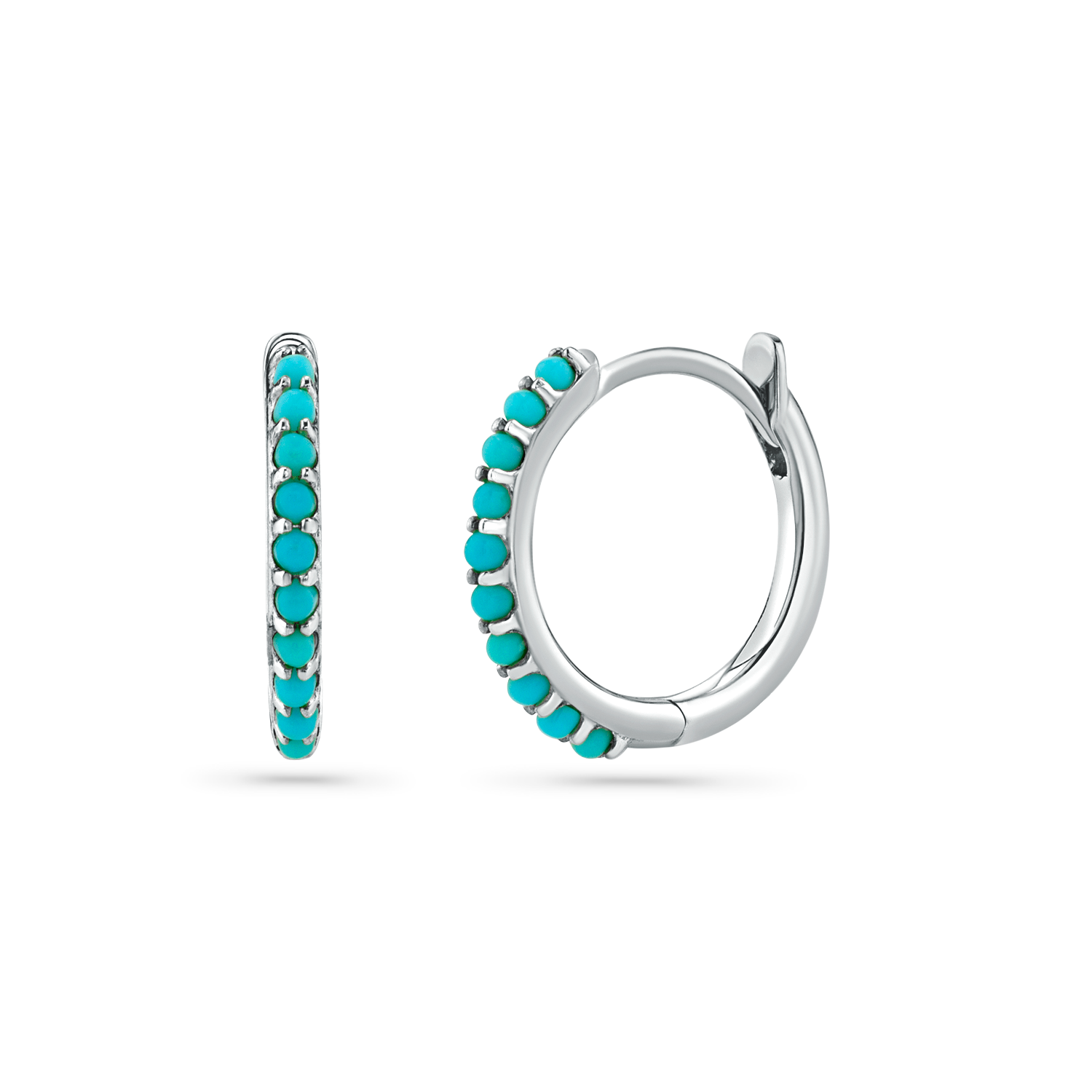 Turquoise Huggie Hoop Earrings O74547