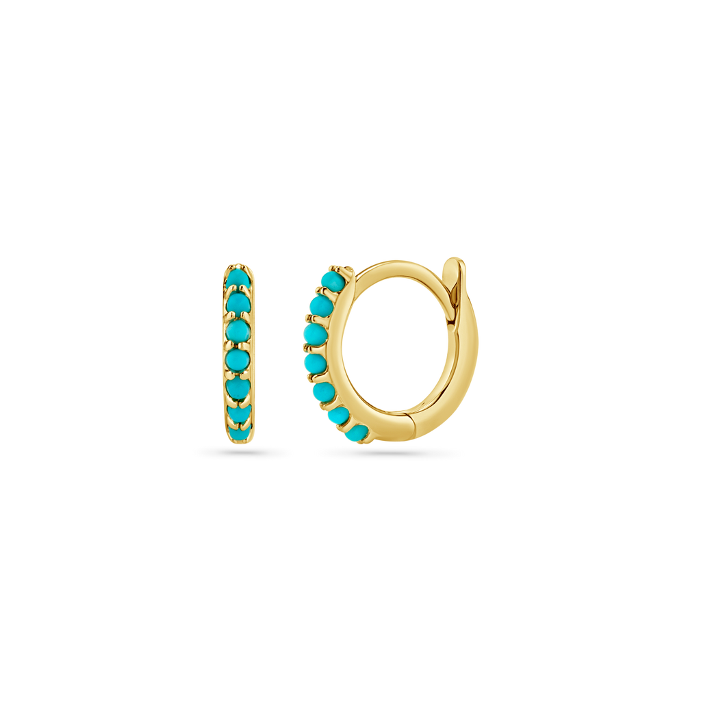 Turquoise Huggie Hoop Earrings O74547