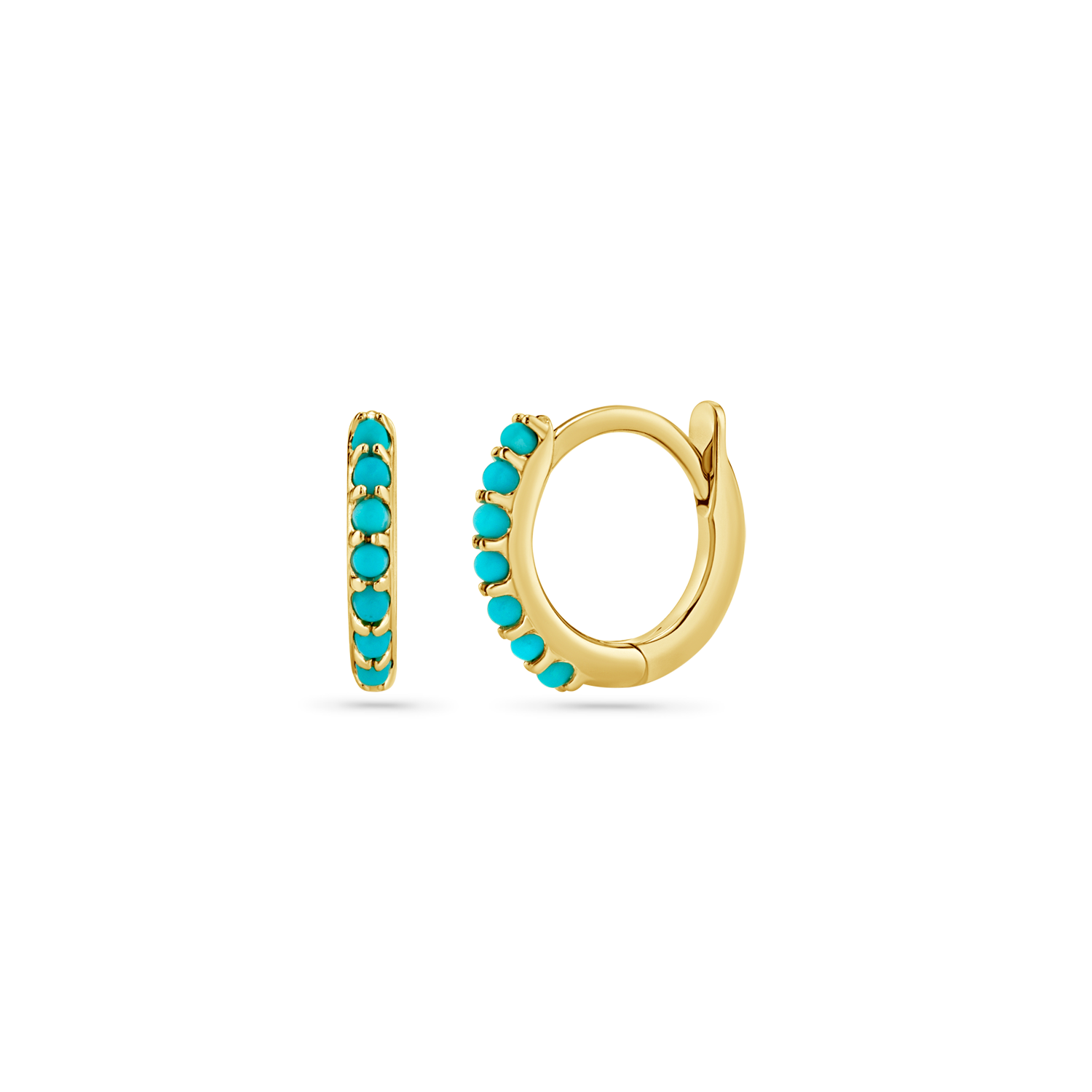 Turquoise Huggie Hoop Earrings O74547