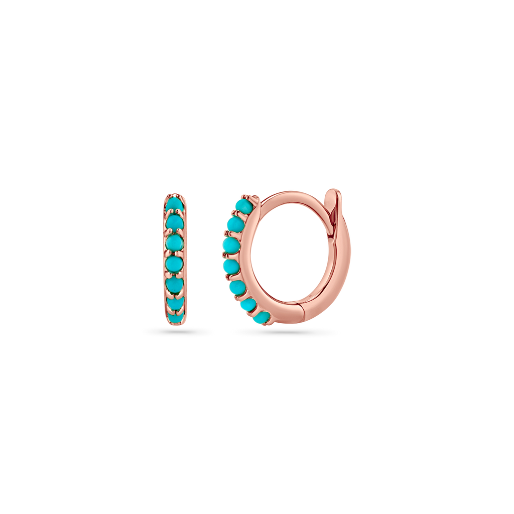Turquoise Huggie Hoop Earrings O74547