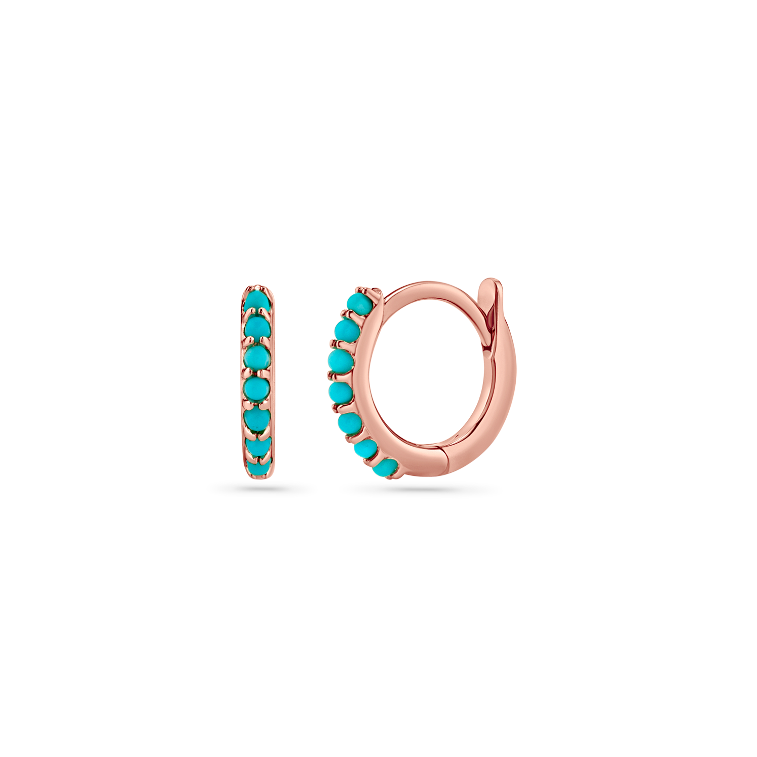 Turquoise Huggie Hoop Earrings O74547